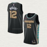Camiseta Ja Morant NO 12 Memphis Grizzlies Ciudad 2020-21 Negro