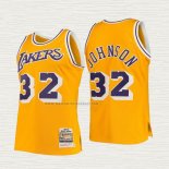 Camiseta Magic Johnson NO 32 Nino Los Angeles Lakers Mitchell & Ness 1984-85 Amarillo