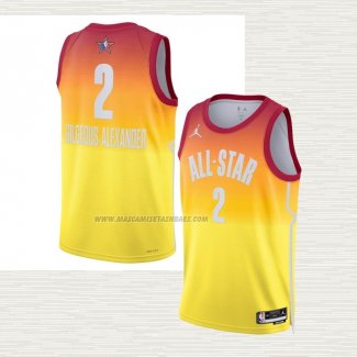 Camiseta Shai Gilgeous-Alexander NO 2 Oklahoma City Thunder All Star 2023 Naranja