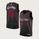 Camiseta Alondes Williams NO 15 Miami Heat Ciudad 2023-24 Negro