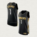 Camiseta Anthony Edwards NO 1 Minnesota Timberwolves Golden Edition 2020-21 Negro