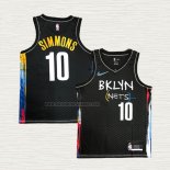 Camiseta Ben Simmons NO 10 Brooklyn Nets Ciudad 2020-21 Negro