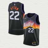 Camiseta Deandre Ayton NO 22 Phoenix Suns Ciudad 2020-21 Negro