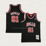 Camiseta Dennis Rodman NO 91 Nino Chicago Bulls Mitchell & Ness 1997-98 Negro