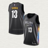 Camiseta James Harden NO 13 Brooklyn Nets Ciudad 2020-21 Negro