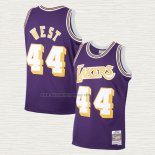 Camiseta Jerry West NO 44 Los Angeles Lakers Mitchell & Ness 1971-72 Violeta