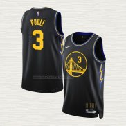 Camiseta Jordan Poole NO 3 Golden State Warriors Ciudad 2021-22 Negro