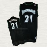Camiseta Kevin Garnett NO 21 Minnesota Timberwolves Retro Negro