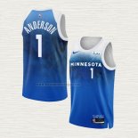 Camiseta Kyle Anderson NO 1 Minnesota Timberwolves Ciudad 2023-24 Azul