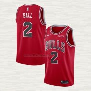 Camiseta Lonzo Ball NO 2 Chicago Bulls Icon 2021 Rojo