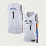 Camiseta Mikal Bridges NO 1 Brooklyn Nets Ciudad 2022-23 Blanco