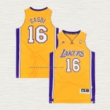 Camiseta Pau Gasol NO 16 Los Angeles Lakers Icon Amarillo