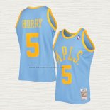 Camiseta Robert Horry NO 5 Los Angeles Lakers Mitchell & Ness 2001-02 Azul