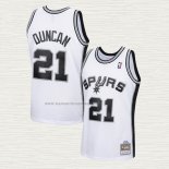 Camiseta Tim Duncan NO 21 San Antonio Spurs Mitchell & Ness 1998-99 Blanco