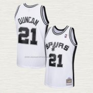 Camiseta Tim Duncan NO 21 San Antonio Spurs Mitchell & Ness 1998-99 Blanco