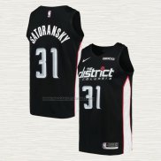 Camiseta Tomas Satoransky NO 31 Washington Wizards Ciudad 2018-19 Negro