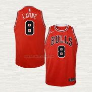 Camiseta Zach Lavine NO 8 Nino Chicago Bulls Icon Rojo