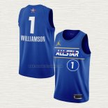 Camiseta Zion Williamson NO 1 New Orleans Pelicans All Star 2021 Azul