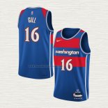 Camiseta Anthony Gill NO 16 Washington Wizards Ciudad 2021-22 Azul