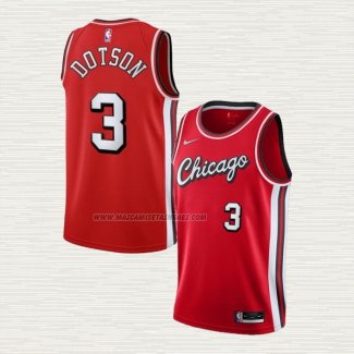 Camiseta Devon Dotson NO 3 Chicago Bulls Ciudad 2021-22 Rojo