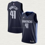 Camiseta Dirk Nowitzki NO 41 Dallas Mavericks Statement Azul