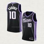 Camiseta Domantas Sabonis NO 10 Sacramento Kings Icon 2023-24 Negro