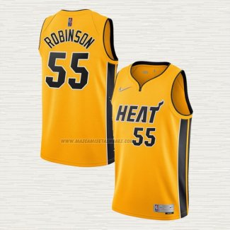Camiseta Duncan Robinson NO 55 Miami Heat Earned 2020-21 Oro