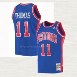 Camiseta Isaiah Thomas NO 11 Detroit Pistons Mitchell & Ness 1988-89 Azul