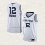 Camiseta Ja Morant NO 12 Memphis Grizzlies Association 2022-23 Blanco
