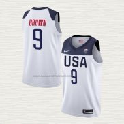Camiseta Jaylen Brown USA 2019 FIBA Basketball World Cup Blanco