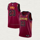 Camiseta LeBron James NO 23 Cleveland Cavaliers Retro Rojo2