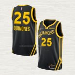 Camiseta Lester Quinones NO 25 Golden State Warriors Ciudad 2023-24 Negro