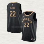 Camiseta Malachi Flynn NO 22 Toronto Raptors Ciudad 2022-23 Negro