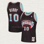 Camiseta Mike Bibby NO 10 Memphis Grizzlies Mitchell & Ness 1998-99 Negro