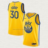 Camiseta Stephen Curry NO 30 Golden State Warriors Statement Oro