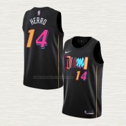 Camiseta Tyler Herro NO 14 Miami Heat Ciudad 2021-22 Negro