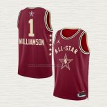 Camiseta Zion Williamson NO 1 New Orleans Pelicans All Star 2024 Rojo