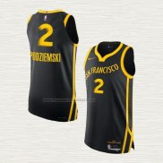 Camiseta Brandin Podziemski NO 2 Golden State Warriors Ciudad Autentico 2023-24 Negro