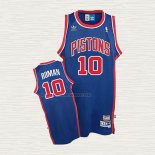Camiseta Dennis Rodman NO 10 Detroit Pistons Retro Azul
