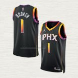 Camiseta Devin Booker NO 1 Phoenix Suns Statement 2022-23 Negro