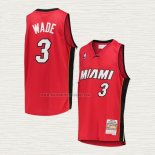 Camiseta Dwyane Wade NO 3 Miami Heat Mitchell & Ness 2005-06 Rojo