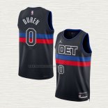 Camiseta Jalen Duren NO 0 Detroit Pistons Statement 2022-23 Negro