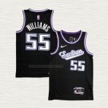 Camiseta Jason Williams NO 55 Sacramento Kings Ciudad 2021-22 Negro