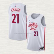 Camiseta Joel Embiid NO 21 Philadelphia 76ers Ciudad 2022-23 Blanco