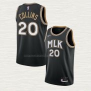 Camiseta John Collins NO 20 Atlanta Hawks Ciudad 2020-21 Negro