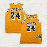 Camiseta Kobe Bryant NO 24 Los Angeles Lakers Retro Amarillo