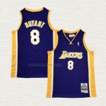 Camiseta Kobe Bryant NO 8 Nino Los Angeles Lakers Mitchell & Ness 1999-00 Violeta