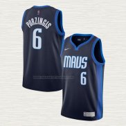 Camiseta Kristaps Porzingis NO 6 Dallas Mavericks Earned 2020-21 Azul