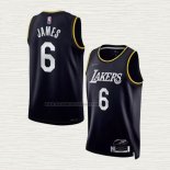 Camiseta LeBron James NO 6 Los Angeles Lakers Select Series 2022 Negro