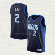 Camiseta Tyler Bey NO 2 Dallas Mavericks Earned 2020-21 Azul